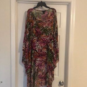 Tropical Leaf Print Kaftan